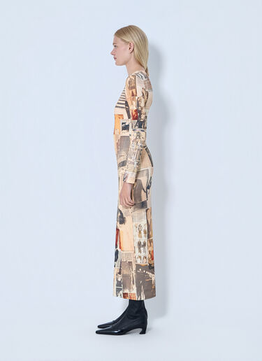 LN-CC® - Jean Paul Gaultier: Journal Printed Long Dress - Beige Jean Paul Gaultier Journal Printed Long Dress Beige jpg0264003
