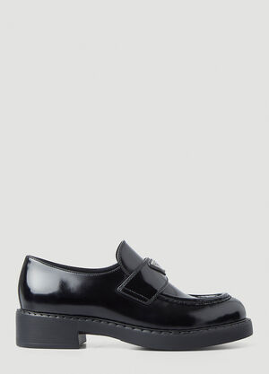 Prada Logo Plaque Loafers Black pra0248067