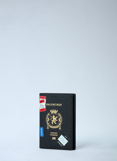 LN-CC® - Balenciaga: Grain Leather Passport Holder - Black Balenciaga Grain Leather Passport Holder Black bal0162017
