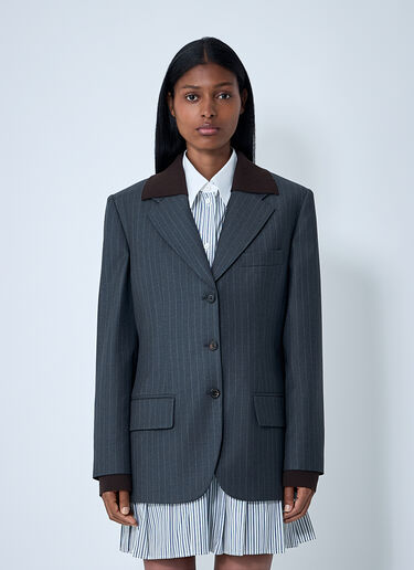 Miu Miu Wool Blazer Blue miu0262105