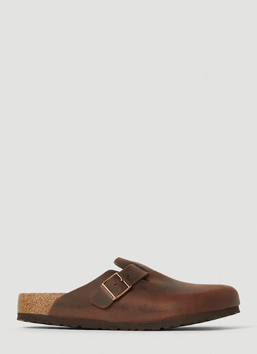 LN-CC® - Birkenstock: Boston Oiled Leather Mules - Brown Birkenstock Boston Oiled Leather Mules Brown brk0344003