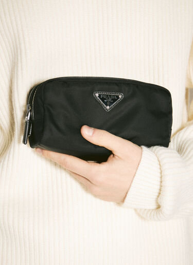 LN-CC® - Prada: Re-Nylon and Saffiano Leather Cosmetic Case - Black Prada Re-Nylon and Saffiano Leather Cosmetic Case Black pra0159020