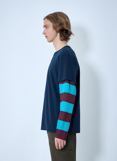 Dries Van Noten 콘트라 슬리브 T-셔츠 네이비 dvn0163023