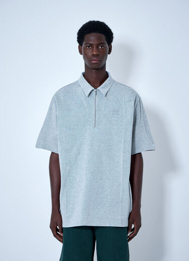 LN-CC® - Miu Miu: Half-Zip Polo Shirt - Grey Miu Miu Half-Zip Polo Shirt Grey miu0164031