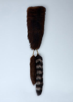 Chloé Treasure Tails Shearling Scarf Brown chl0262016