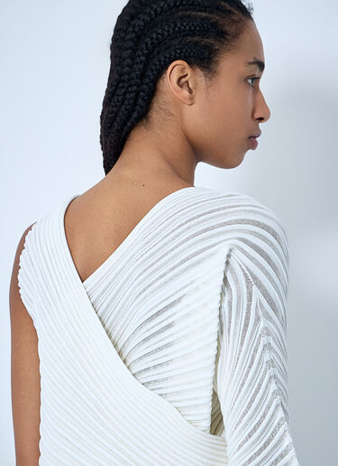 Issey Miyake Stream Knit Top White ism0260003