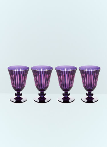 L'Objet Set Of Four Prism Wine Glasses Purple wps0691624