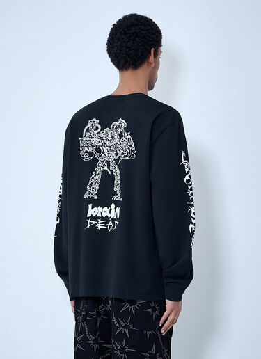 LN-CC® - Brain Dead: Logo Motif T-Shirt - Black Brain Dead Logo Motif T-Shirt Black bra0162001