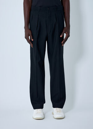 LN-CC® - Prada: Wool-Blend Pinstripe Pants - Black Prada Wool-Blend Pinstripe Pants Black pra0162011