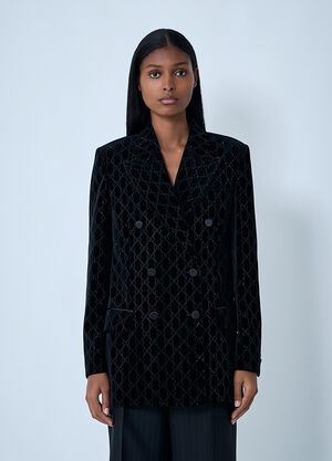LN-CC® - Gucci: GG Velvet Blazer - Black Gucci GG Velvet Blazer Black guc0261106