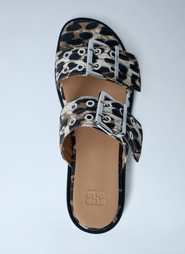 LN-CC® - GANNI: Buckle Two Strap Sandals - Brown GANNI Buckle Two Strap Sandals Brown gan0263057