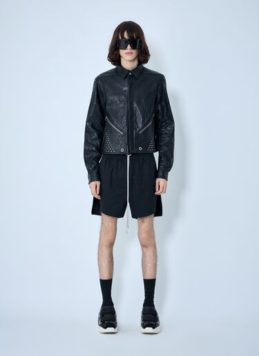LN-CC® - Rick Owens: Studded Leather Jacket - Black Rick Owens Studded Leather Jacket Black ric0164001