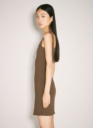 LN-CC® - Entire Studios: Square Neck Mini Dress - Brown Entire Studios Square Neck Mini Dress Brown ent0257010