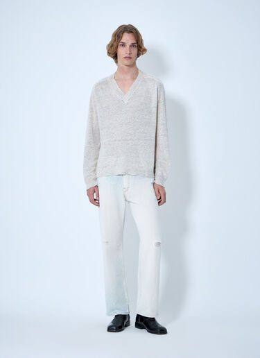 LN-CC® - Our Legacy: V-neck Knit Sweater - Cream Our Legacy V-neck Knit Sweater Cream our0164069