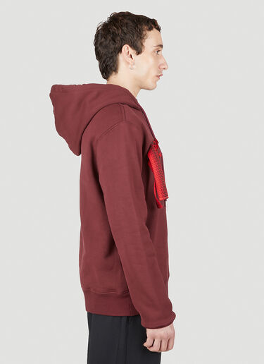 Lanvin 刺绣徽标连帽运动衫 酒红色 lnv0151003