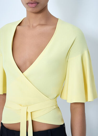 LN-CC® - Jacquemus: Wrap Knit Top - Yellow Jacquemus Wrap Knit Top Yellow jac0264018