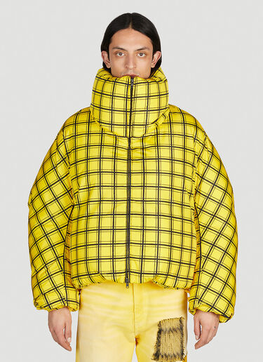LN-CC® - Marni: Check Oversized Down Jacket - Yellow Marni Check Oversized Down Jacket Yellow mni0154005