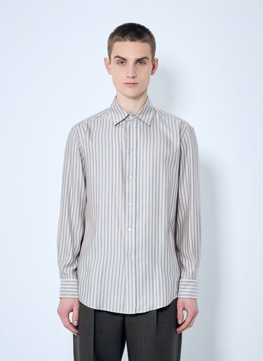 LN-CC® - The Row: Luigi Striped Shirt - Beige The Row Luigi Striped Shirt Beige row0159002