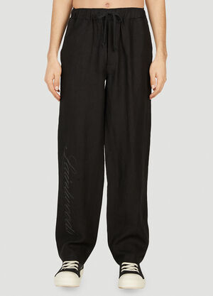 LN-CC® - Saintwoods: Logo Print Pyjama Pants - Black Saintwoods Logo Print Pyjama Pants Black swo0151010