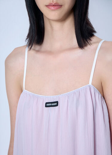 LN-CC® - Miu Miu: Wisteria Chiffon Dress - Lilac Miu Miu Wisteria Chiffon Dress Lilac miu0265002
