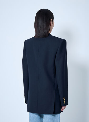 Saint Laurent Wool Chiné Blazer Blue sla0260071