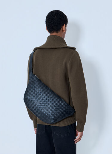 LN-CC® - Bottega Veneta: Intrecciato Leather Crossbody Bag - Black Bottega Veneta Intrecciato Leather Crossbody Bag Black bov0163003