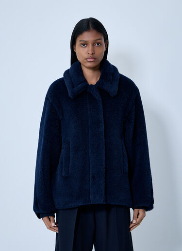 Max Mara Wool-And-Silk-Blend Coat Navy max0263020