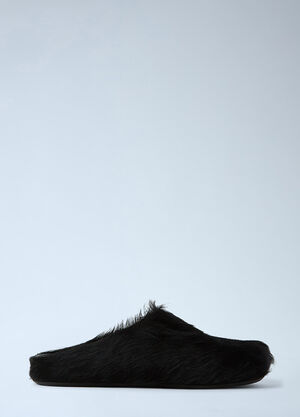 Marni Fussbett Long Haired Mules Black mni0147018