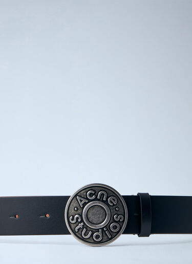 Acne Studios Logo Buckle Leather Belt Black acn0164021