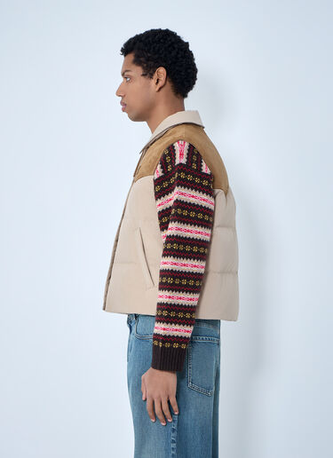 LN-CC® - Miu Miu: Padded Suede Yoke Vest - Beige Miu Miu Padded Suede Yoke Vest Beige miu0164004