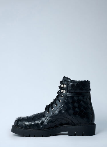 LN-CC® - Bottega Veneta: Haddock Lace-Up Ankle Boots - Black Bottega Veneta Haddock Lace-Up Ankle Boots Black bov0161011