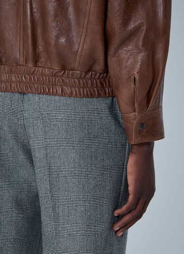 LN-CC® - Saint Laurent: Double Breasted Leather Jacket - Brown Saint Laurent Double Breasted Leather Jacket Brown sla0162027