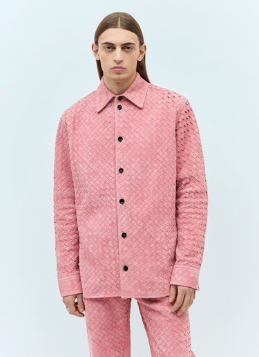 LN-CC® - Bottega Veneta: Intrecciato Suede Shirt - Pink Bottega Veneta Intrecciato Suede Shirt Pink bov0157003