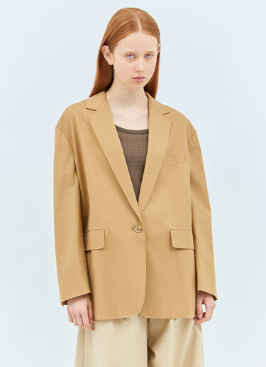LN-CC® - Max Mara: Oversized Canvas Blazer - Beige Max Mara Oversized Canvas Blazer Beige max0257004