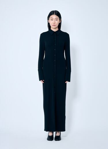 LN-CC® - Sportmax: Crepe Jersey Shirt Dress - Black Sportmax Crepe Jersey Shirt Dress Black spx0259009