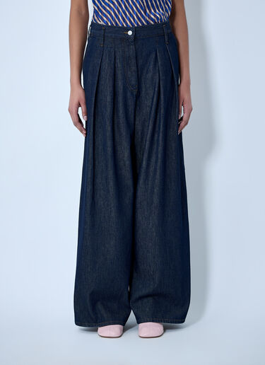LN-CC® - Dries Van Noten: Wide-Leg Denim Trousers - Blue Dries Van Noten Wide-Leg Denim Trousers Blue dvn0263012