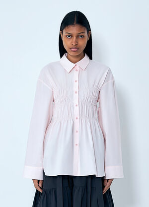 Cecilie Bahnsen Smocked Detail Poplin Shirt Pink cec0263011