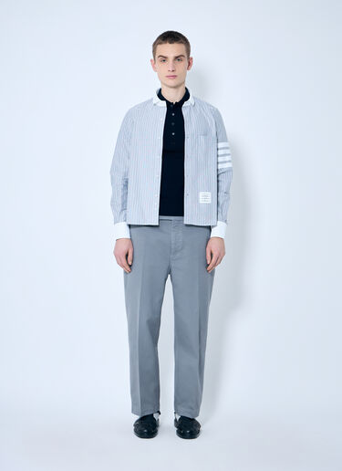 LN-CC® - Thom Browne: Knit Rugby Jersey Short Sleeve Top - Navy Thom Browne Knit Rugby Jersey Short Sleeve Top Navy thb0159006
