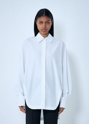 LN-CC® - Sportmax: Oversized Cotton Poplin Shirt - White Sportmax Oversized Cotton Poplin Shirt White spx0263008
