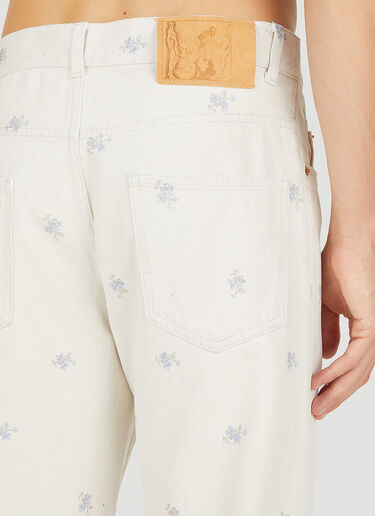 LN-CC® - Martine Rose: Relaxed Floral Print Jeans - White Martine Rose Relaxed Floral Print Jeans White mtr0150006