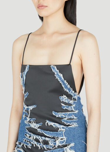 LN-CC® - Y/Project: Satin Whisker Dress - Black Y/Project Satin Whisker Dress Black ypr0254014