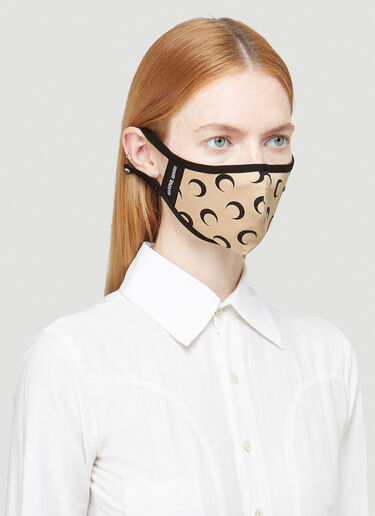 LN-CC® - Marine Serre: Moon Print Face Mask - Beige Marine Serre Moon Print Face Mask Beige mrs0342008