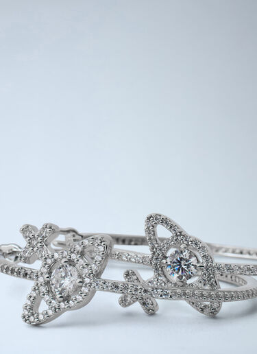 LN-CC® - Vivienne Westwood: Olympia Hoop Earrings - Silver Vivienne Westwood Olympia Hoop Earrings Silver vvw0264036