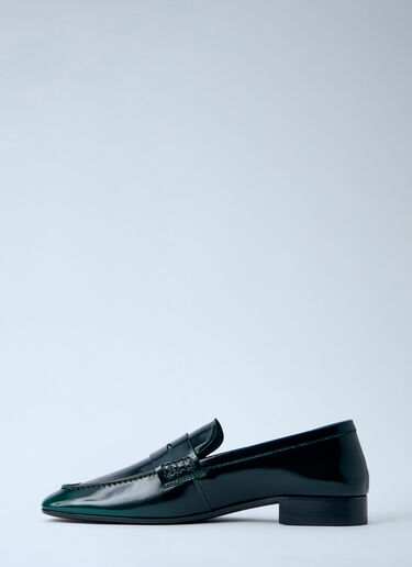 Dries Van Noten Polished Leather Loafers Green dvn0263025