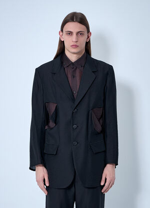 Yohji Yamamoto Cut-Off Single-Breasted Blazer Black yoy0160004
