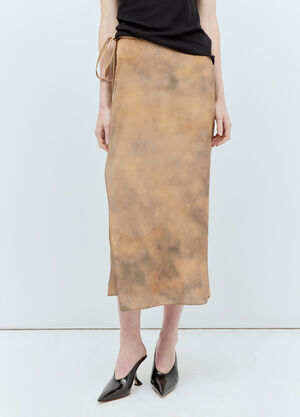 LN-CC® - Sportmax: Silk Wrap Midi Skirt - Beige Sportmax Silk Wrap Midi Skirt Beige spx0255013