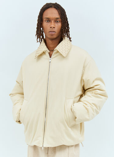LN-CC® - Bottega Veneta: Cotton Twill Puffer Jacket - Cream Bottega Veneta Cotton Twill Puffer Jacket Cream bov0158007