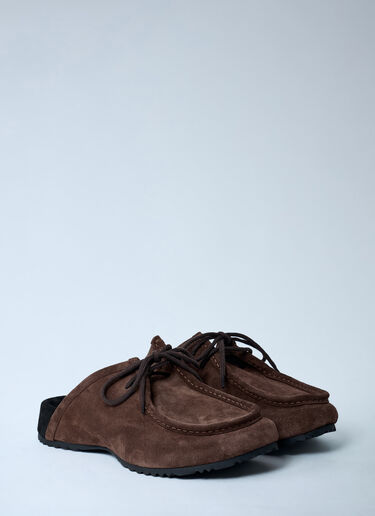 Dries Van Noten Leather Slip-On Shoes Dark Brown dvn0162034