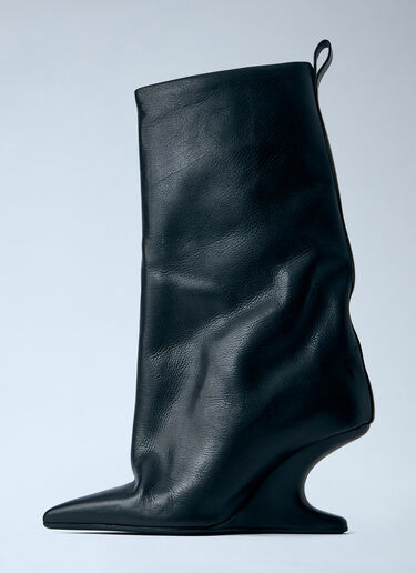 LN-CC® - Rick Owens: Cantilever 8 Sharp Flared Boots - Black Rick Owens Cantilever 8 Sharp Flared Boots Black ric0263052