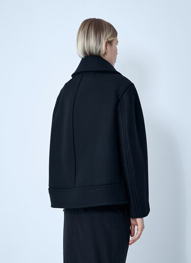 Saint Laurent Wool Coat Black sla0258072
